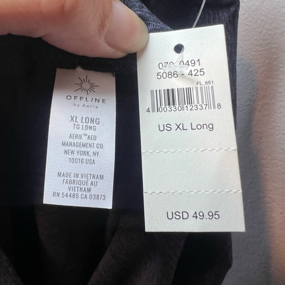 Offline By Aerie Womens The Hugger Hi-Rise Legging Navy Blue Heather NEW XL Long - Picture 4 of 15